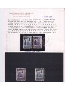 1934  Inaugurazione Palazzetto della Posta 2 Valori Soprastampati Certificato Giordani Non Linguellati Ss 184-5